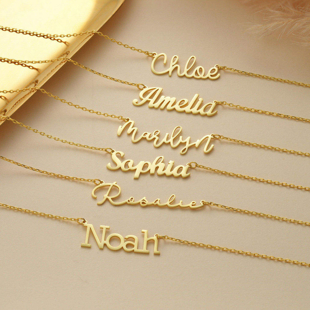 Various Font Styles for Custom Name Necklace - Handcrafted Stainless Steel Jewelry Personalized in Any Language