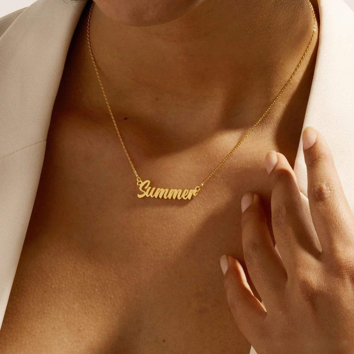 Personalized Script Name Necklace for Women - 18K Gold Plated Minimalist Faith Inspired Jewelry
