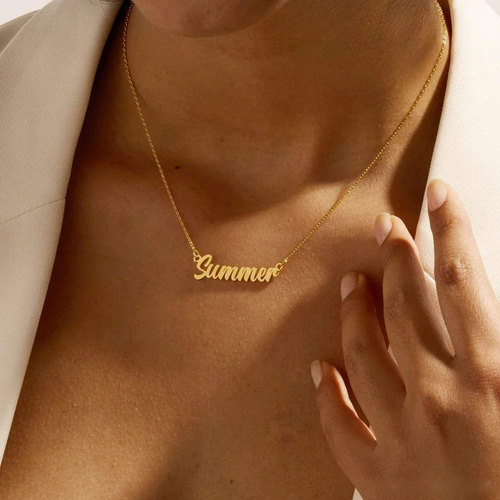 Personalized Script Name Necklace for Women - 18K Gold Plated Minimalist Faith Inspired Jewelry