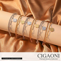 CIGAONI Sabr Shukr Tawakkul Layered Bracelet Collection - Handcrafted Arabic Calligraphy Clover Jewelry in Gold, Silver and Rose Gold