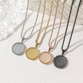 CIGAONI Ayatul Kursi Rotating Coin Necklace Collection - Handcrafted 360 Degree Spinning Arabic Calligraphy Jewelry with Textured Rope Chain in Gold, Silver, Rose Gold and Black
