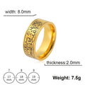 CIGAONI Sovereign Verse | Heavy 8mm Arabic Calligraphy Wide Band Ring - 18K Gold & Silver 316L Steel - Bold Spiritual Jewelry for Men & Women