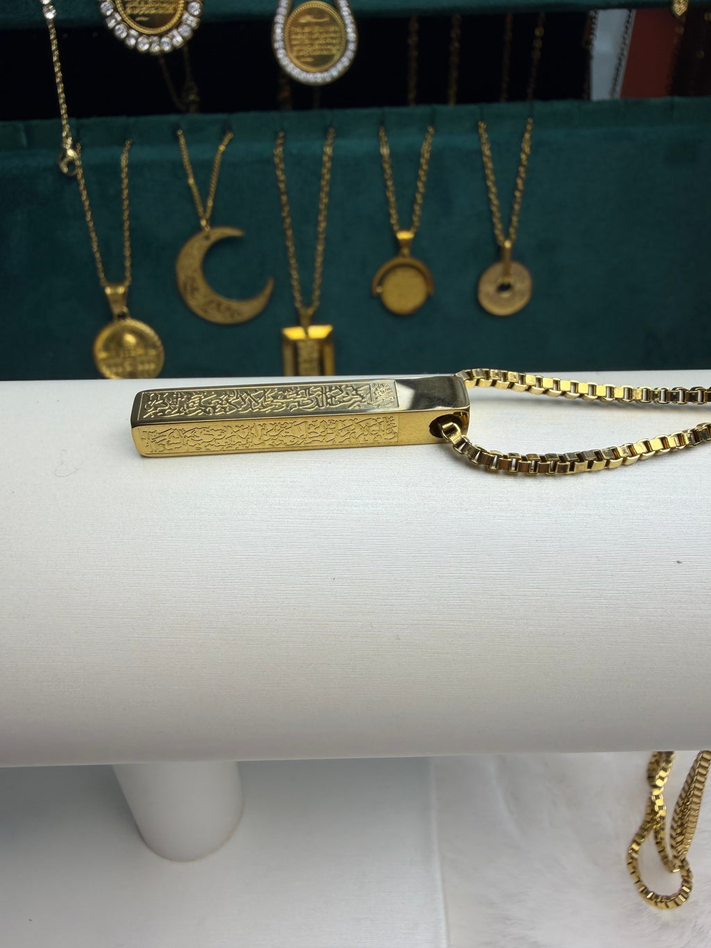  CIGAONI Sacred Trinity 3-piece jewelry set - bangle necklace and earrings in 18K gold plating