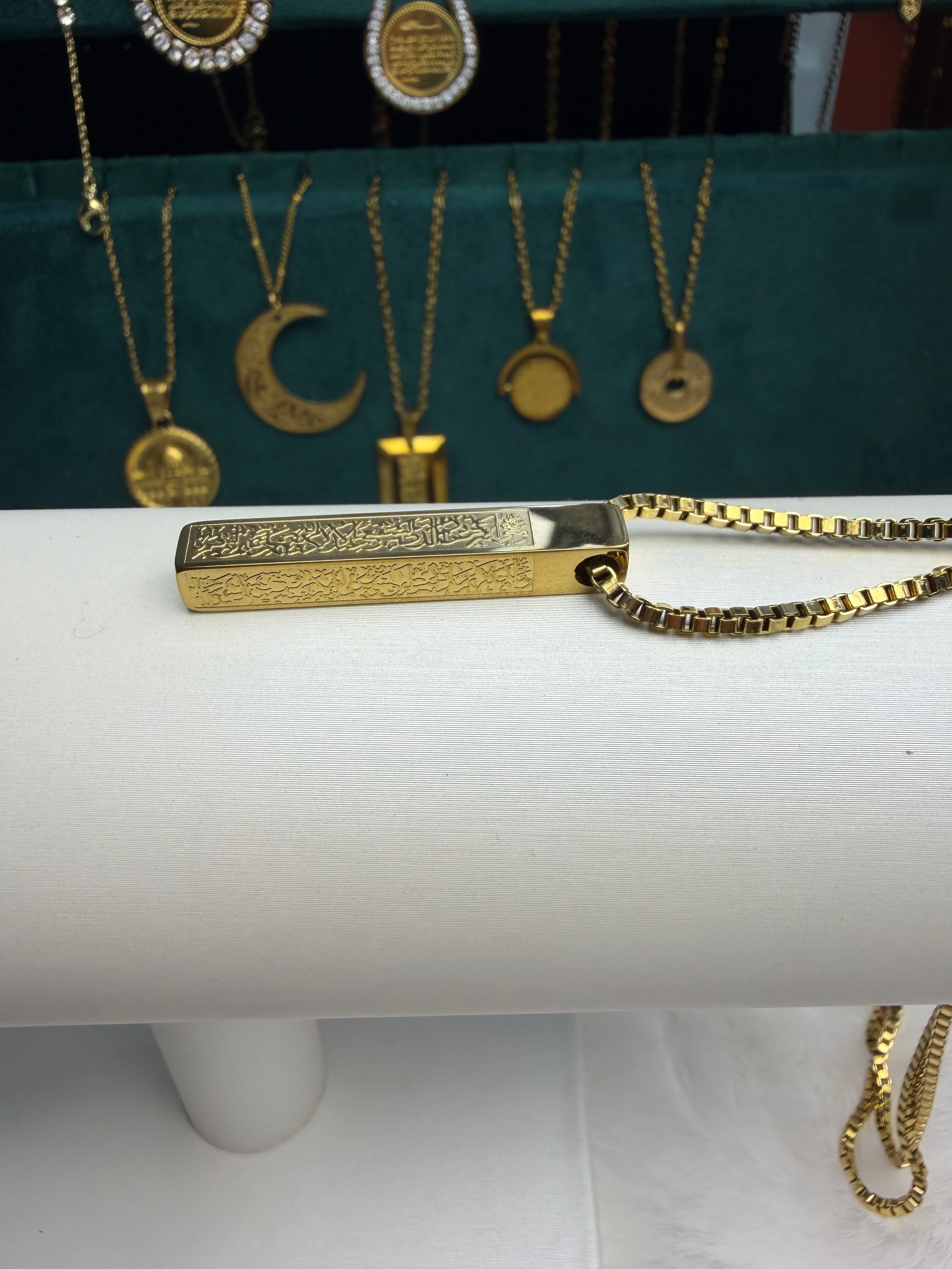  CIGAONI Sacred Trinity 3-piece jewelry set - bangle necklace and earrings in 18K gold plating