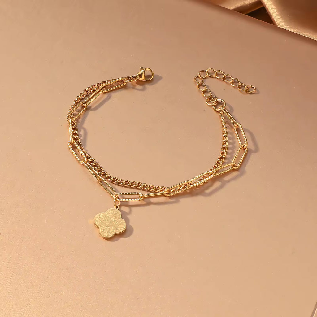Sabr Gold Layered Faith Bracelet - Handcrafted Arabic Calligraphy Jewelry for Patience and Strengt