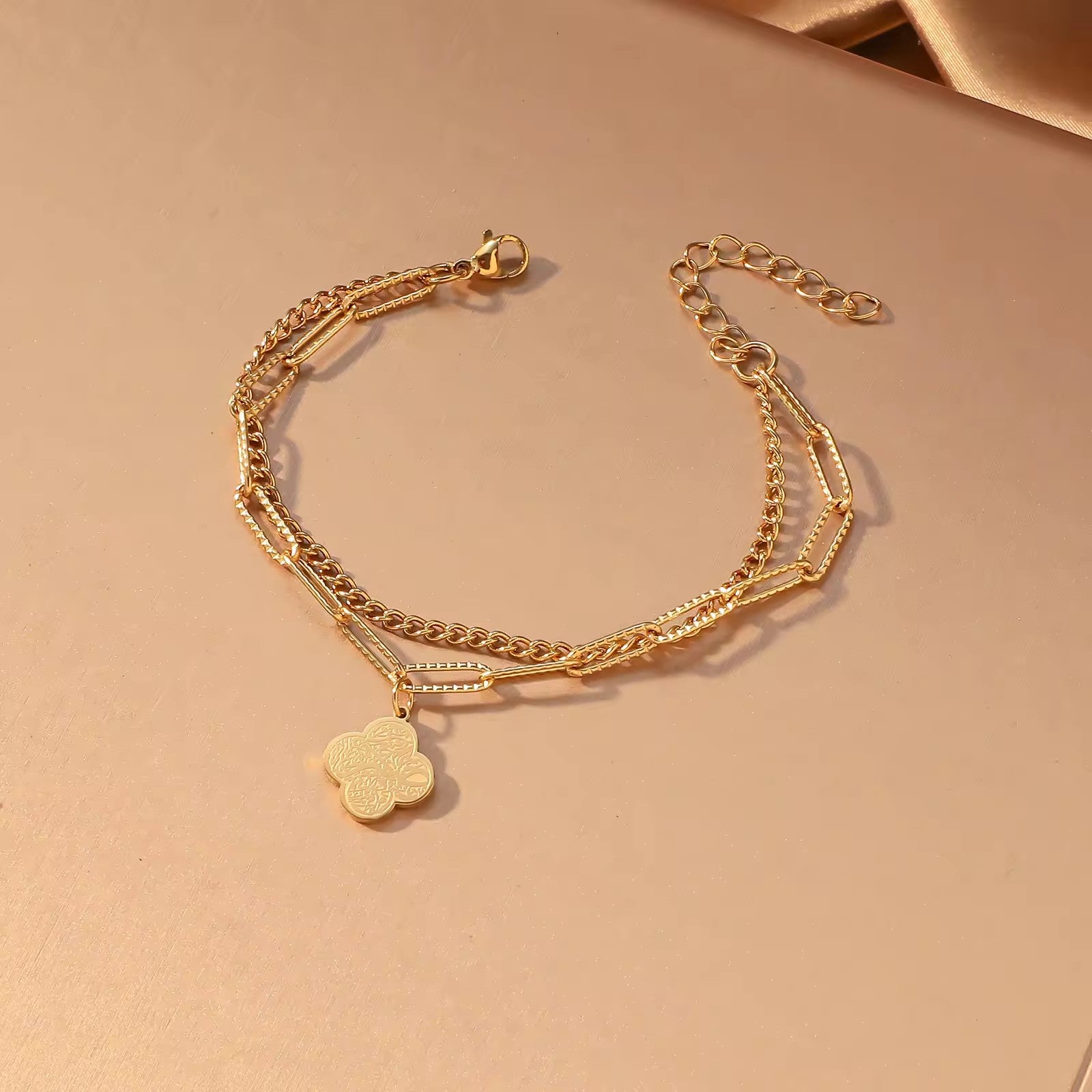 Sabr Gold Layered Faith Bracelet - Handcrafted Arabic Calligraphy Jewelry for Patience and Strengt