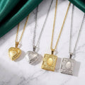 CIGAONI Sacred Keeper Allah Calligraphy Heart Locket Necklace - 18K Gold Plated Islamic Jewelry