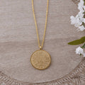 CIGAONI Circle of Throne | Ayatul Kursi Large Medallion Necklace - Rose Gold, 18K Gold & Silver Stainless Steel - Full Verse Sacred Protection Jewelry