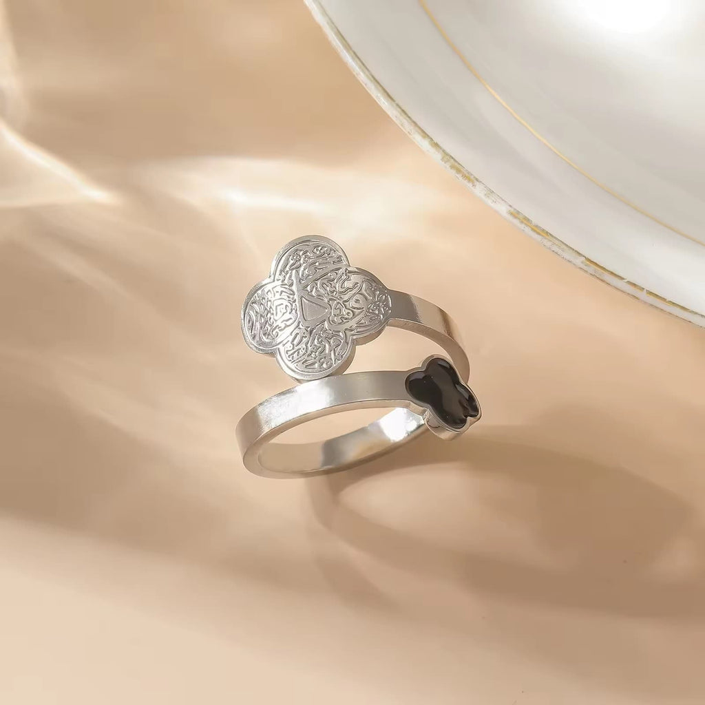 Silver Shukr Wrap Ring – Arabic Calligraphy Gratitude Virtue Ring | CIGAONI