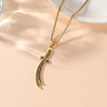 CIGAONI Sword of Valor | Zulfiqar Arabic Calligraphy Necklace - Sword of Justice Spiritual Jewelry - Masculine Faith Pendant in Gold & Silver