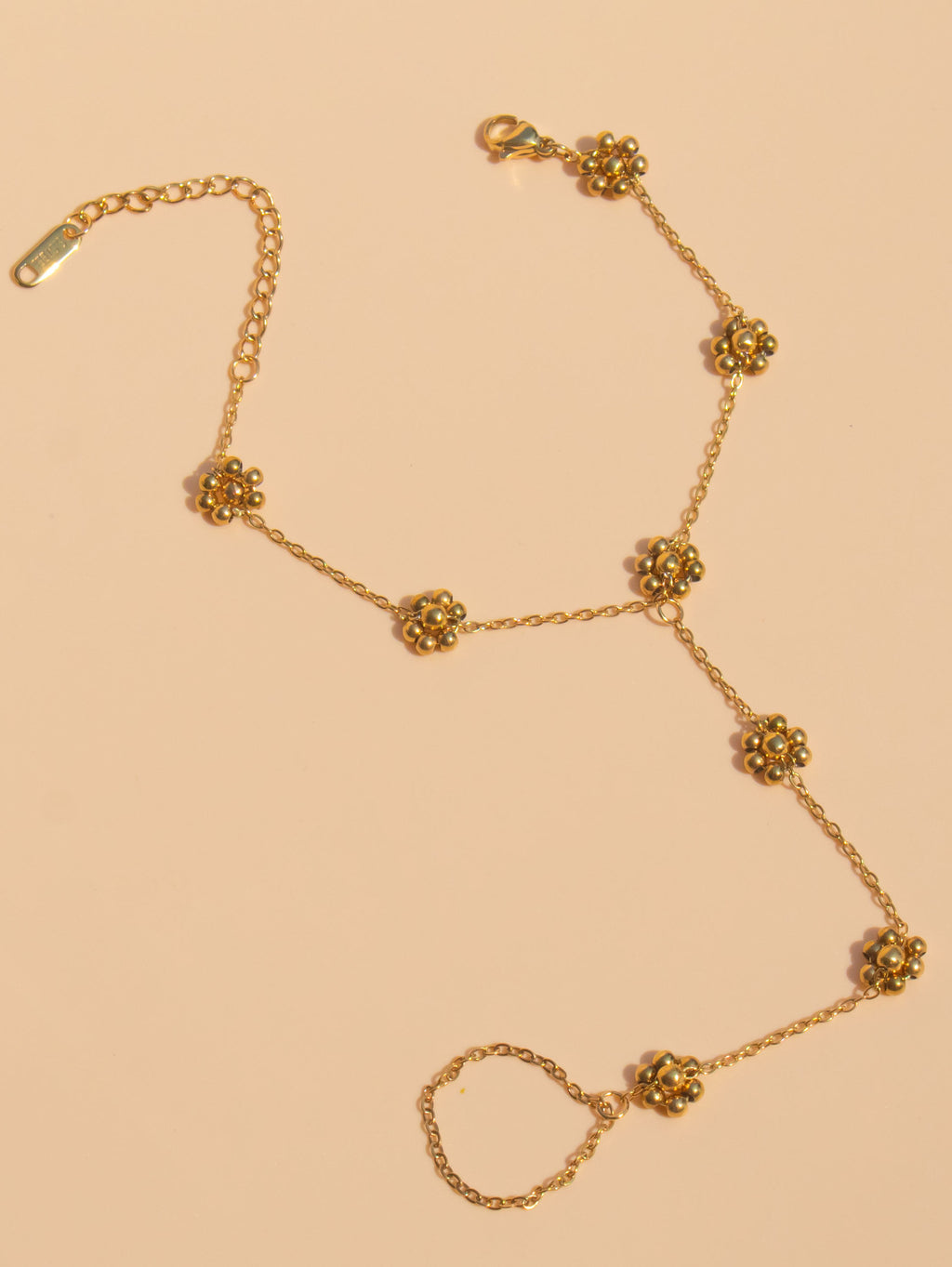 The Blossoming Grace Hand Chain - Handcrafted Floral Finger Bracelet in Stainless Steel | CIGAONI Signature Collection