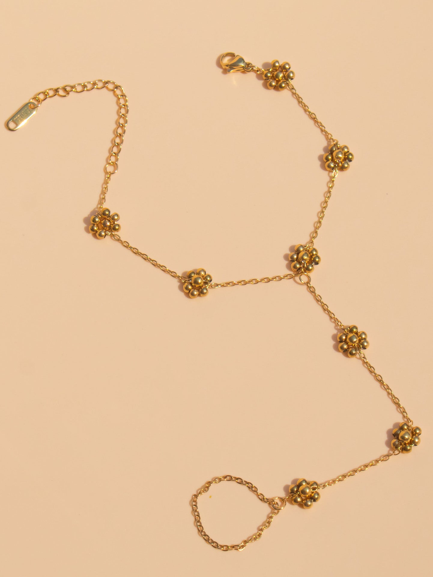 The Blossoming Grace Hand Chain - Handcrafted Floral Finger Bracelet in Stainless Steel | CIGAONI Signature Collection