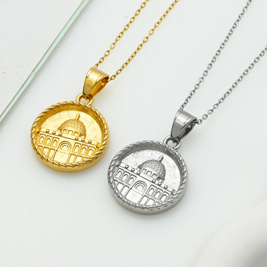Gold and silver coin necklace pair, faith-inspired pendant jewelry