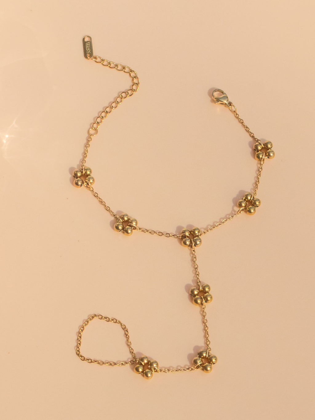 The Blossoming Grace Hand Chain - Handcrafted Floral Finger Bracelet in Stainless Steel | CIGAONI Signature Collection