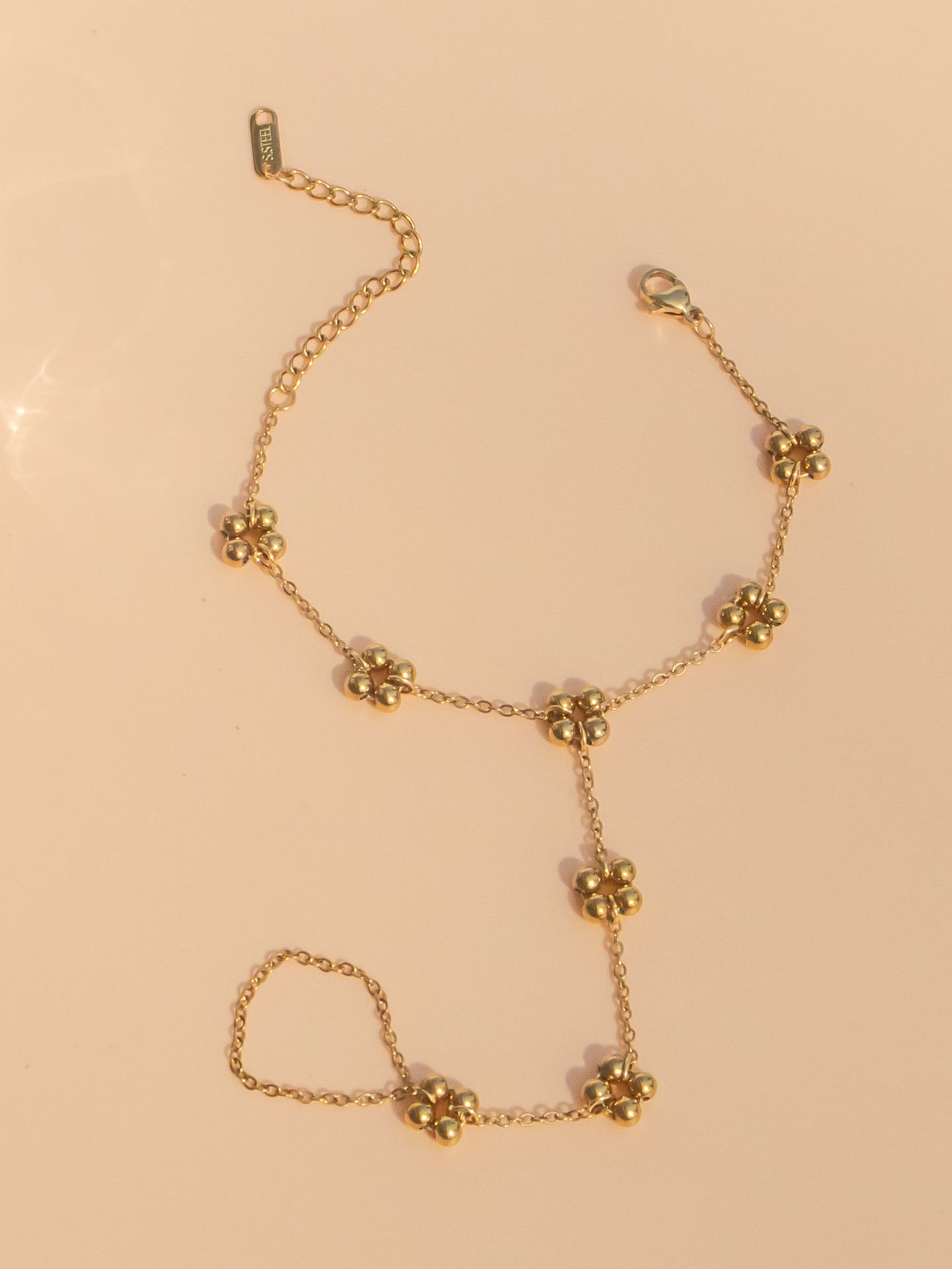 The Blossoming Grace Hand Chain - Handcrafted Floral Finger Bracelet in Stainless Steel | CIGAONI Signature Collection