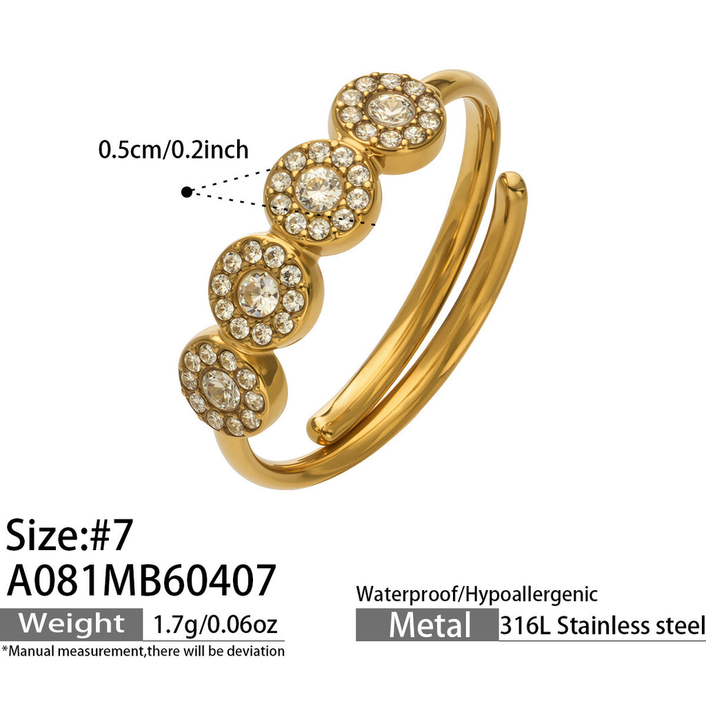 CIGAONI Ruby Serpent Open Ring | Gold Adjustable Snake Ring