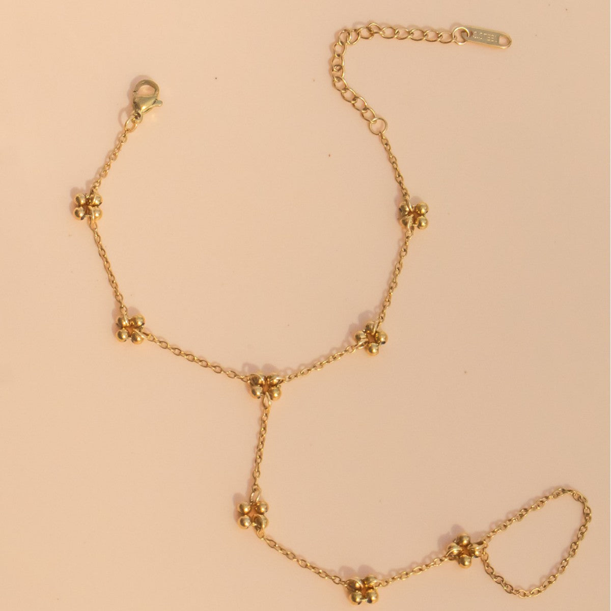 The Blossoming Grace Hand Chain - Handcrafted Floral Finger Bracelet in Stainless Steel | CIGAONI Signature Collection