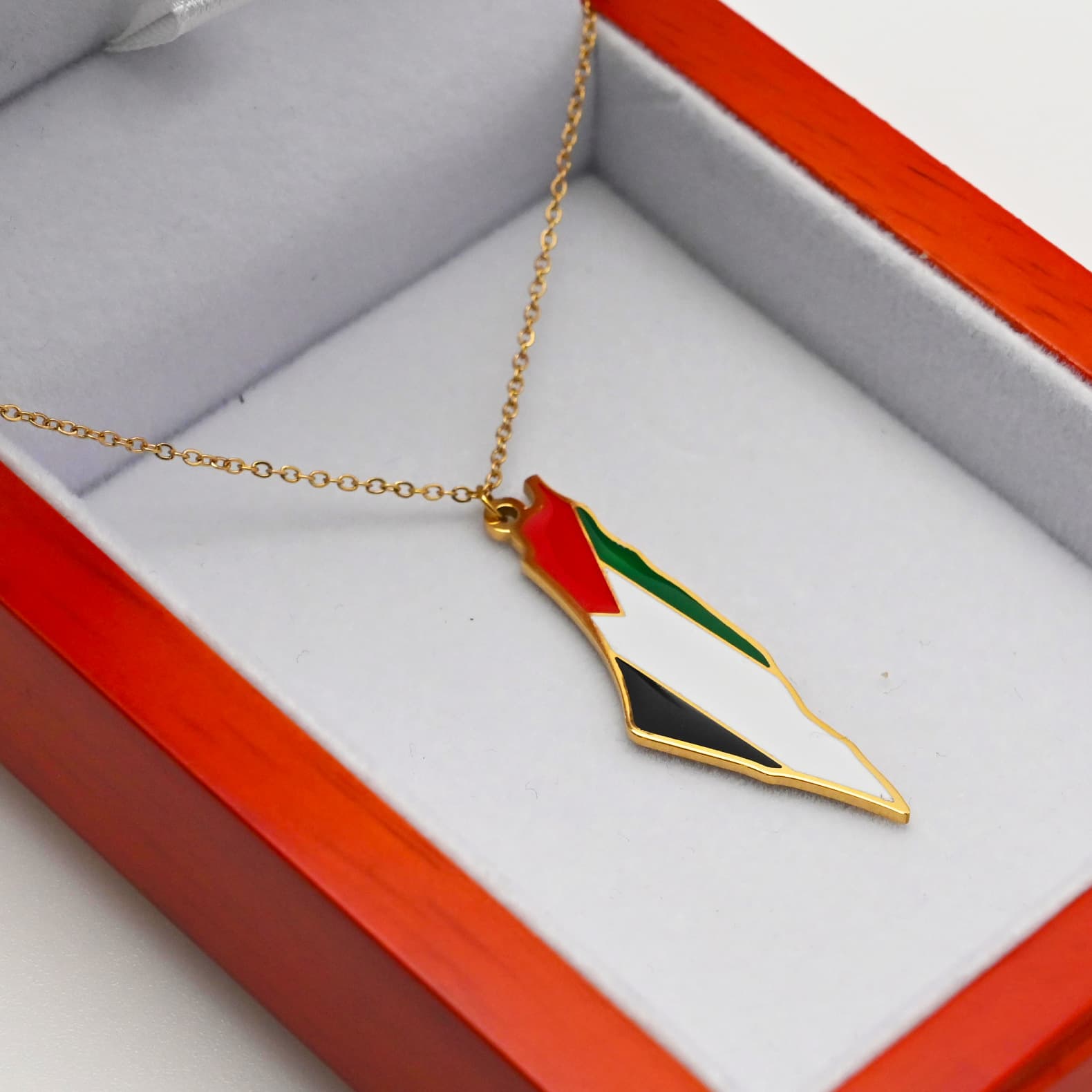 he Roots of Hope Series - Palestine Map Silhouette Necklace in Multiple Signature Designs | CIGAONI Artisan Heritage