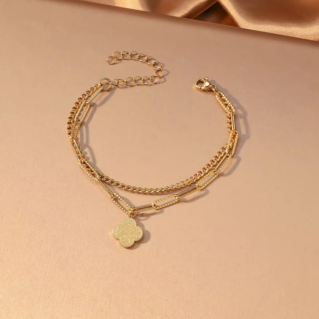 Tawakkul Gold Layered Bracelet - 18K Gold Plated Stainless Steel Arabic Script Jewelry for Trust and Faith